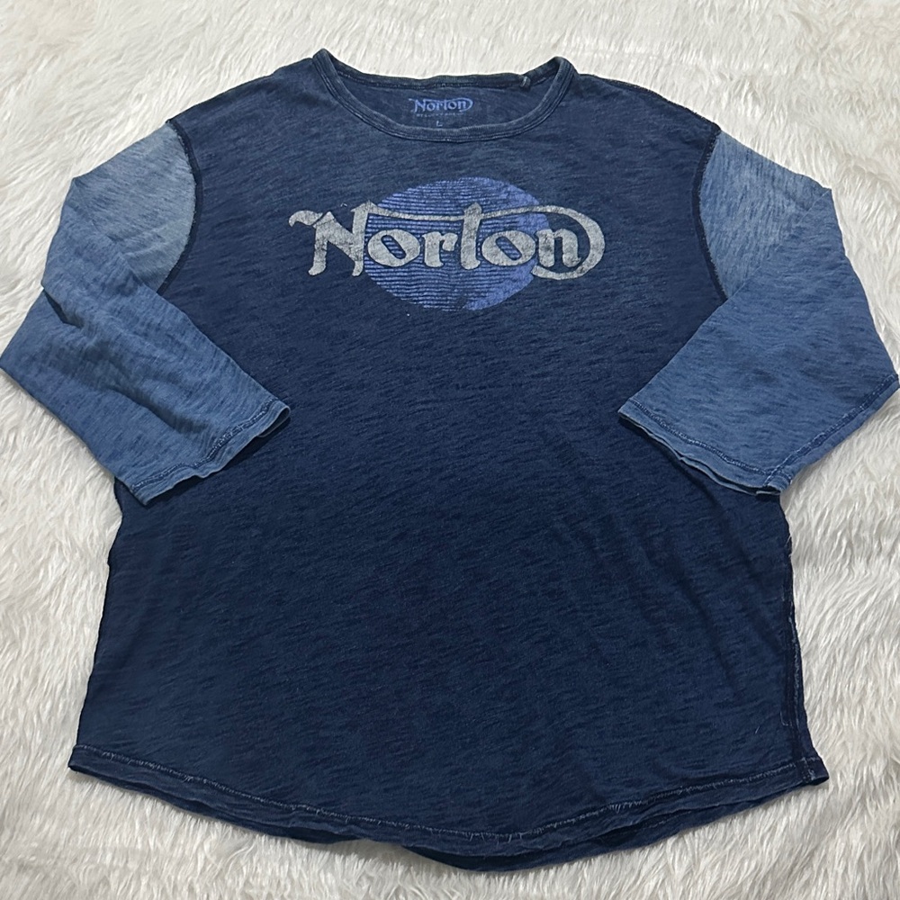 Lucky Brand Two-Tone Blue Long Sleeve Tee